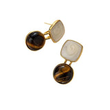 Vintage Temperament Stone Earrings 925 Silver Needle