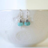 Wire Wrapped Orange Turquoise Earrings