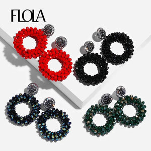 Small Bead Earrings Crystal Statement Bohemia ersp45