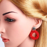 Small Bead Earrings Crystal Statement Bohemia ersp45