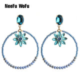 Long Crystal Earring Big Nationality Manual Dangle Bohemian Earrings