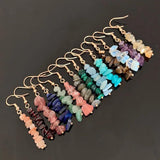 Amethysts Chips Gravel Tassel Charm Quartz Dangle Earring Girl