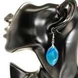 Botswana Striped Agate Horse Eye Earrings Raw Stone Slab Dangle Reiki Eardrop