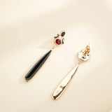 Red Crystal Agate Drop Earrings for Women
