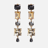 Vintage Green/Red Glass Rhinestone Dangle Drop Crystal Earring