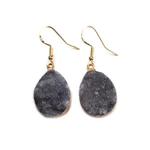 Natural Stone Agates Druzys Crystal Earrings Handwork Jewelry Dangle Earrings