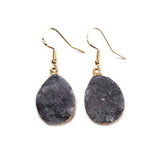 Natural Stone Agates Druzys Crystal Earrings Handwork Jewelry Dangle Earrings