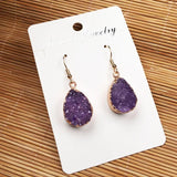 Natural Stone Agates Druzys Crystal Earrings Handwork Jewelry Dangle Earrings
