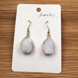 Natural Stone Agates Druzys Crystal Earrings Handwork Jewelry Dangle Earrings