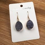 Natural Stone Agates Druzys Crystal Earrings Handwork Jewelry Dangle Earrings