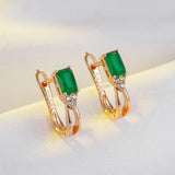 Kinel Emerald Zircon Drop Earrings 585 Rose Fine Jewelry