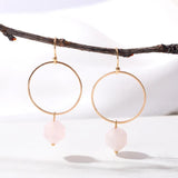 Faceted Purple Green Pink Natural Stone Earrings For Women