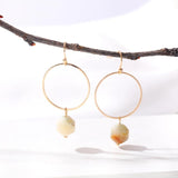 Faceted Purple Green Pink Natural Stone Earrings For Women