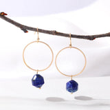 Faceted Purple Green Pink Natural Stone Earrings For Women