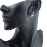 Women 585 Rose Crystal Stone Weaving Drop Earrings