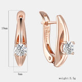 Women 585 Rose Crystal Stone Weaving Drop Earrings