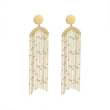 Stainless Steel Tassel Drop Earrings Women Hypoallergenic Jewelry