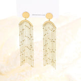 Stainless Steel Tassel Drop Earrings Women Hypoallergenic Jewelry