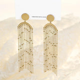 Stainless Steel Tassel Drop Earrings Women Hypoallergenic Jewelry
