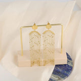 Stainless Steel Tassel Drop Earrings Women Hypoallergenic Jewelry