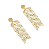 Stainless Steel Tassel Drop Earrings Women Hypoallergenic Jewelry