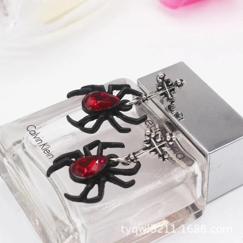 Punk Rock Spider Ear Stud Tassel Earrings
