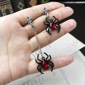 Punk Rock Spider Ear Stud Tassel Earrings