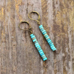 Natural Stone Vintage Earrings Bohemian Jewelry