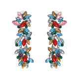 Bohemian Crystal Pendant Earrings Multicolored Rhinestone Drop Earrings