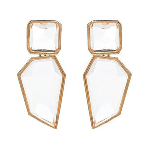 Geometric Acrylic Statement Drop Earrings Transparent Stone Earrings