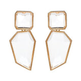 Geometric Acrylic Statement Drop Earrings Transparent Stone Earrings
