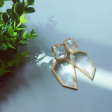 Geometric Acrylic Statement Drop Earrings Transparent Stone Earrings