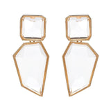 Geometric Acrylic Statement Drop Earrings Transparent Stone Earrings
