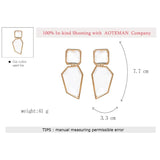 Geometric Acrylic Statement Drop Earrings Transparent Stone Earrings