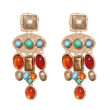 Colorful Acrylic Gem Geometric Earrings Retro Hyperbol