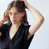 Colorful Acrylic Gem Geometric Earrings Retro Hyperbol
