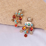 Colorful Acrylic Gem Geometric Earrings Retro Hyperbol