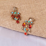 Colorful Acrylic Gem Geometric Earrings Retro Hyperbol