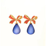 Gemstone Drop Earrings 18K Plated Wedding Party Favors Ladies High-end Jewelry