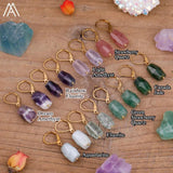 Raw Mineral Crystal Stone Earrings For Women Amethysts Dangle Earring Jewelry