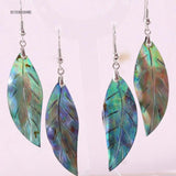 Abalone Shell Earrings Leaf Bead Jewelry For Women
