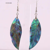 Abalone Shell Earrings Leaf Bead Jewelry For Women