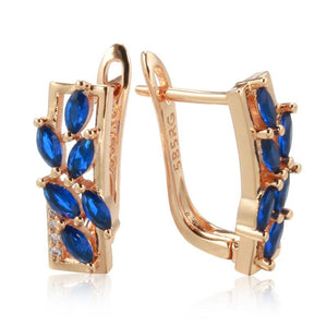 Rose Gold Zircon Gemstone Earrings 585 Rose Colored Jewelry
