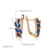 Rose Gold Zircon Gemstone Earrings 585 Rose Colored Jewelry