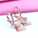 Purple Sparkling Square Sequin Earrings 14K Rose Ear Buckle