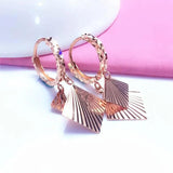Purple Sparkling Square Sequin Earrings 14K Rose Ear Buckle