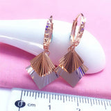 Purple Sparkling Square Sequin Earrings 14K Rose Ear Buckle