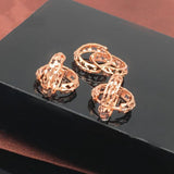 Purple 14K Rose Hollow Earrings Women Glamour Ear Buckle