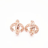 Purple 14K Rose Hollow Earrings Women Glamour Ear Buckle