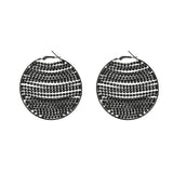 Rhinestone Round Dangle Earrings for Women Statement Accessories